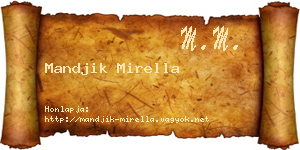 Mandjik Mirella névjegykártya